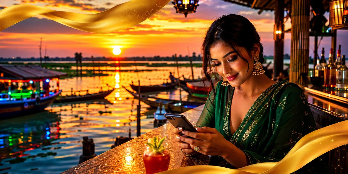 তাঙ্গুয়ার হাওরের প্রাকৃতিক পরিবেশে মোবাইলে নিরাপদ ক্যাসিনো ব্যবহারের দৃশ্য
